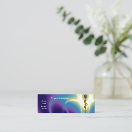 ROD ASCLEPIUS MEDICAL HEALTCARE Monogramm Lila Mini Visitenkarte (Stehend Vorderseite)