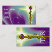 ROD ASCLEPIUS MEDICAL HEALTCARE Monogramm Lila Visitenkarte (Vorne/Hinten)