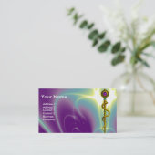 ROD ASCLEPIUS MEDICAL HEALTCARE Monogramm Lila Visitenkarte (Stehend Vorderseite)
