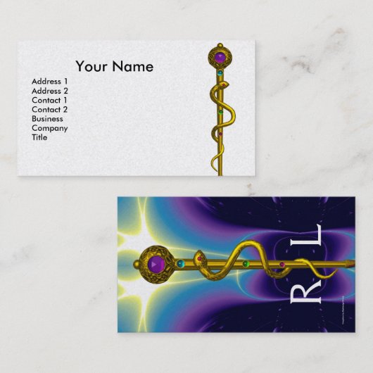 ROD ASCLEPIUS MEDIZINISCHE HEIZUNG Monogramm weiß  Visitenkarte (Vorne/Hinten)