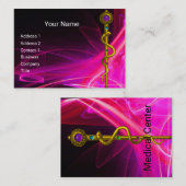 ROD ASCLEPIUS Medizinisches Heilsymbol PInk Fuchsi Visitenkarte (Vorne/Hinten)