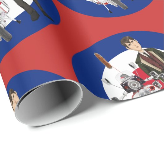 Rod das Mod u. der Roller Geschenkpapier (Rolleneckpunkt)