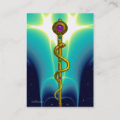 ROD DES ASCLEPIUS-Gold-Medizin-Symbol Visitenkarte (Rückseite)