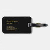 Rod of Asclepius Medical Gold in der schwarzen Kla Gepäckanhänger (Rückseite horizontal)