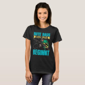 Rod out the Fun beginnt Angeln Köder Fischen T-Shirt (Vorne ganz)
