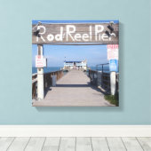 Rod & Reel Pier Canvas Print Leinwanddruck (Insitu (Holzboden))