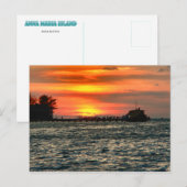 Rod und Spulen-Pier am Sonnenuntergang Postkarte (Vorne/Hinten)