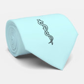 Rod von Asclepius [medizinisches Symbol] Krawatte (Gerollt)