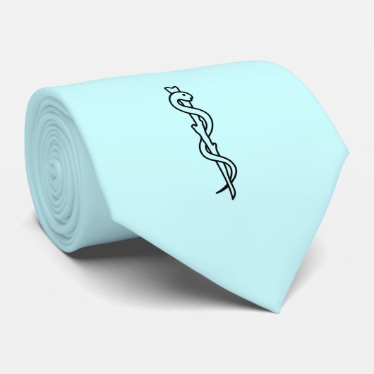 Rod von Asclepius [medizinisches Symbol] Krawatte (Gerollt)
