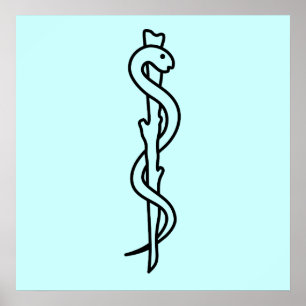 Rod von Asclepius [medizinisches Symbol] Poster