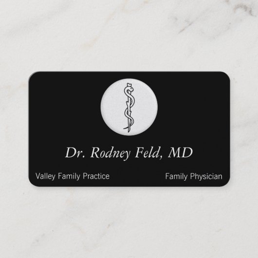 Rod von Asclepius [medizinisches Symbol] Visitenkarte (Vorderseite)