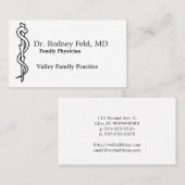 Rod von Asclepius [medizinisches Symbol] Visitenkarte (Vorne/Hinten)