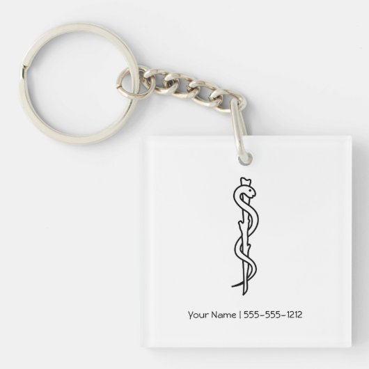 Rod von Asclepius Schlüsselanhänger (Vorderseite)