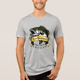 "Rod Warrior" personalized sport Bass fishing  Tri-Blend Shirt