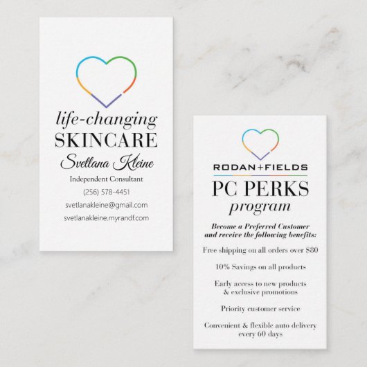 Rodan und Felder PC Vergünstigungs-Programm Visitenkarte (Vorne/Hinten)