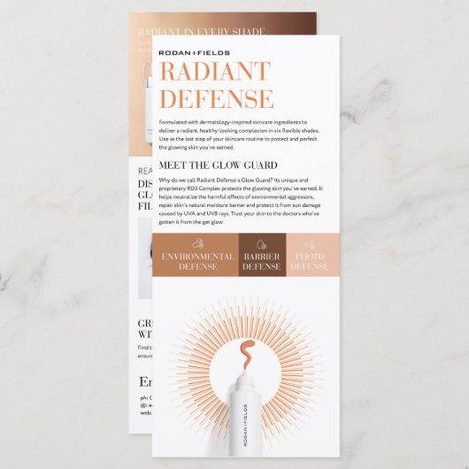 Rodan und Fields Radiant Defense Flyer (Vorne/Hinten)