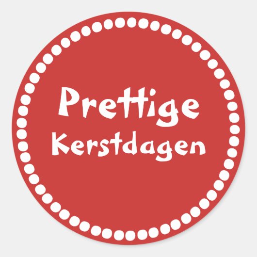 Rode cadeau sticker tekst Prettige Kerstdagen (Vorderseite)