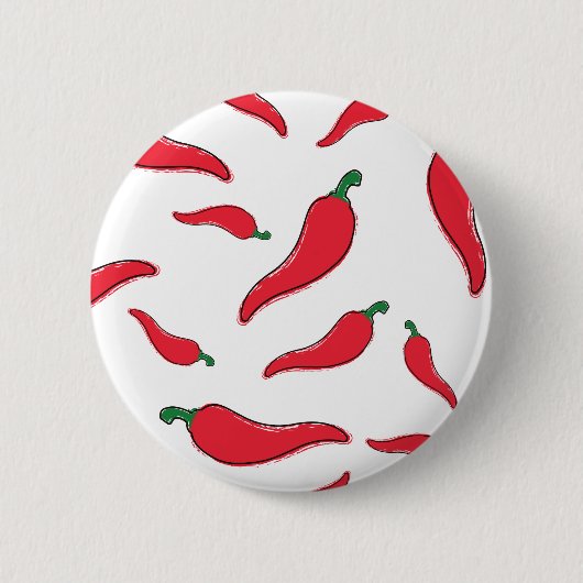 Rode Chili, Cayennepeper Patroon. Pfirsiche Button (Vorderseite)