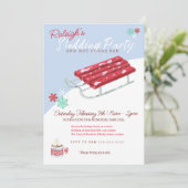 Rodelbahn mit dem Auto zum Ausgehen Einladung (Stehend Vorderseite)