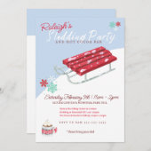 Rodelbahn mit dem Auto zum Ausgehen Einladung (Vorne/Hinten)