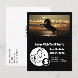 Rodelbahn Party Monogram Foto Einladungspostkarte