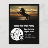 Rodelbahn Party Monogram Foto Einladungspostkarte (Vorderseite)