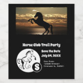 Rodelbahn Party Monogram Foto Weinetikett (Einzelnes Label)