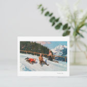 Rodelbahn Postkarte (Stehend Vorderseite)