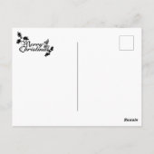 Rodelbahn Silhouette/Schneeflocke Postkarte (Rückseite)