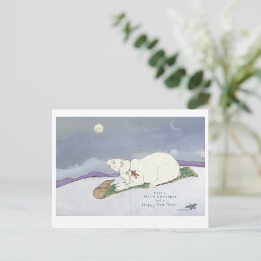 Rodelbär Postkarte (Stehend Vorderseite)