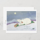 Rodelbär Postkarte (Vorne/Hinten)