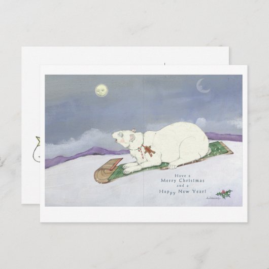 Rodelbär Postkarte (Vorne/Hinten)