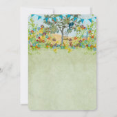 Rodelige romantische Lovebirds Bäume Einladung zur (Rückseite)