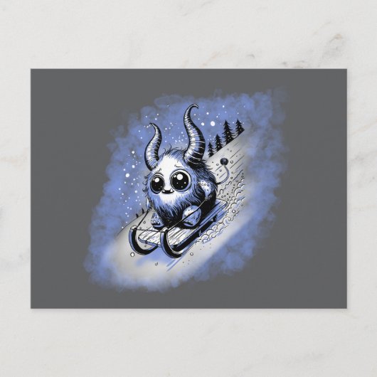 Rodelmonster Postkarte (Vorderseite)