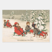 Rodeln Geschenkpapier Set (Vorderseite)