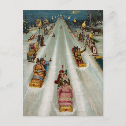 Rodeln Postkarte (Vorderseite)