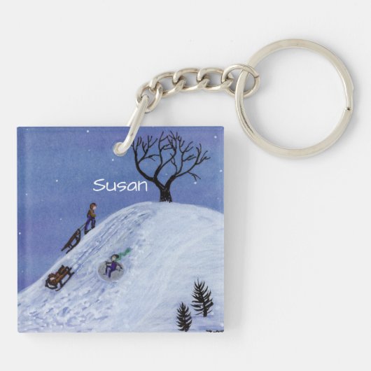 Rodeln Schlüsselanhänger (Rückseite)