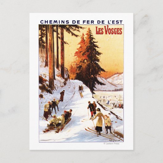 Rodeln und Skifahren im Vosges Poster Postkarte (Vorderseite)
