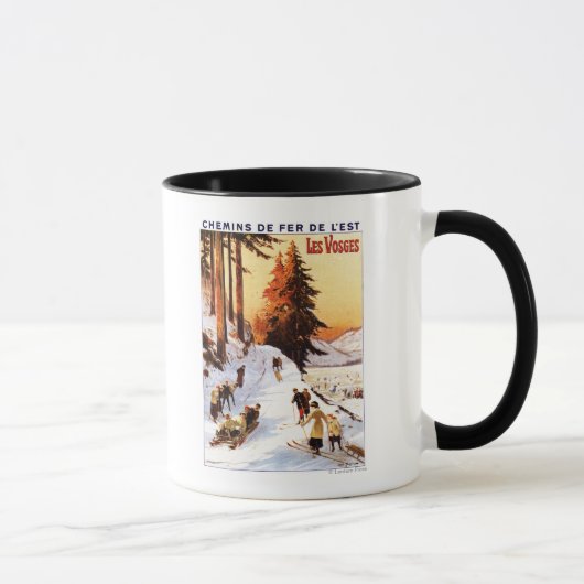 Rodeln und Skifahren im Vosges Poster Tasse (Rechts)