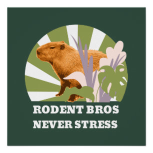Rodent Bros Nie Stress Lustiger Capybara Poster