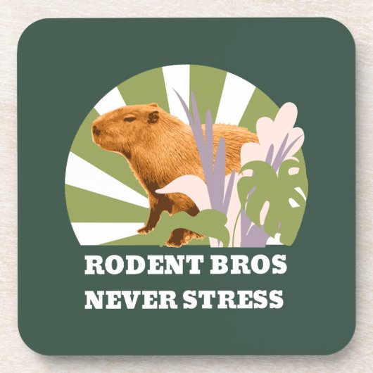 Rodent Bros Stress Capybara Getränkeuntersetzer (Vorderseite)