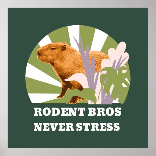 Rodent Bros Stress Capybara Poster (Vorne)