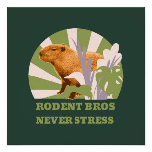 Rodent Bros Stress Capybara Poster