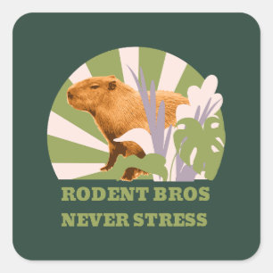 Rodent Bros Stress Capybara Quadratischer Aufkleber