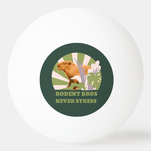 Rodent Bros Stress Capybara Tischtennisball (Vorderseite)