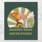 Rodent Bros Stress Capybara Weinetikett (Einzelnes Label)