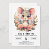 Rodent Chic Mouse Birthday Einladung (Vorne/Hinten)