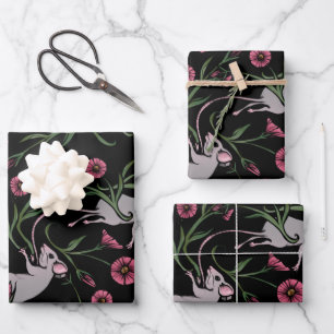 Rodent Floral Geschenkpapier Set