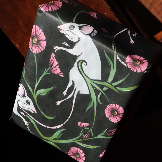 Rodent Floral Muster Geschenkpapier