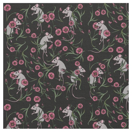 Rodent Floral Muster Stoff (Nahaufnahme)